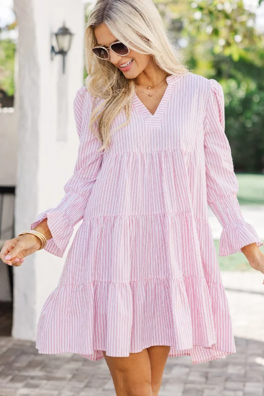In Your Happy Place Striped Pink Striped Dress