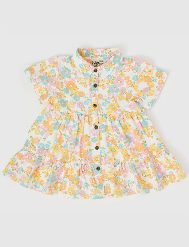 Monica Dress Flower Child Yellow Multi