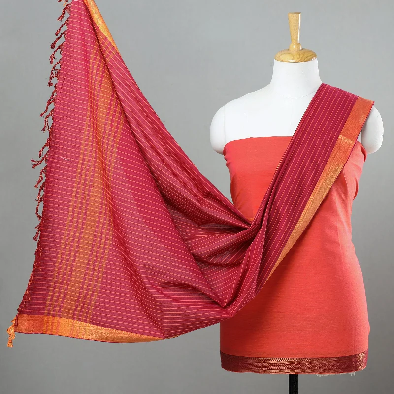 Peach - 3pc Cotton Dharwad Dress Material 12
