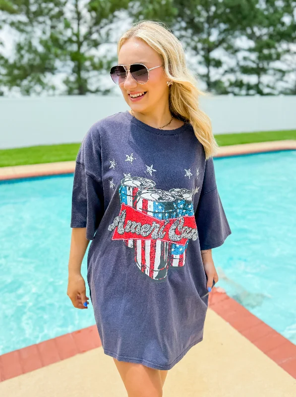 Ameri-Can Acid Washed Cotton Tee Dress