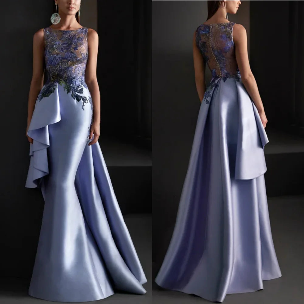 Zjkrl  -  Prom Dresses Exquisite Jewel Mermaid Sweep/Brush Evening  Lace Satin Formal Occasion Gown prom dress women elegant luxury