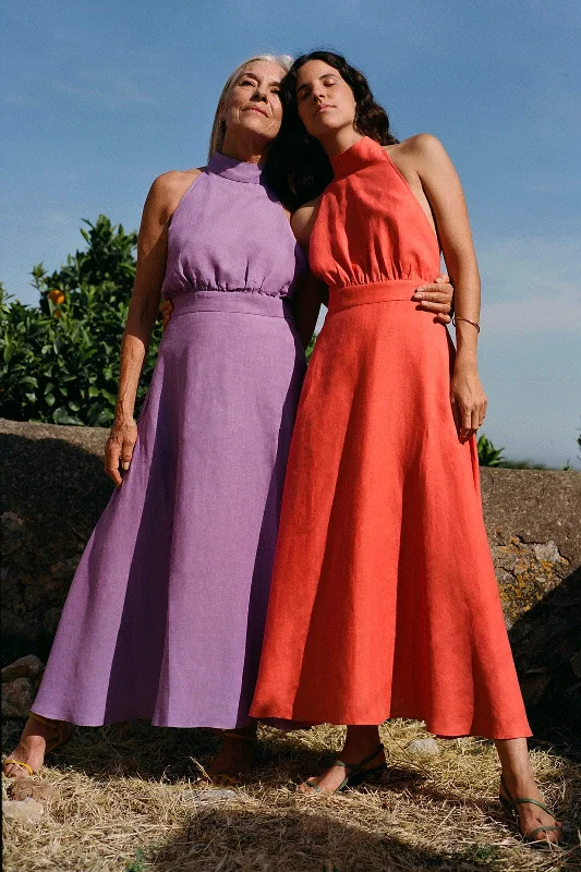 arkitaip Isi Halterneck Dress in purple