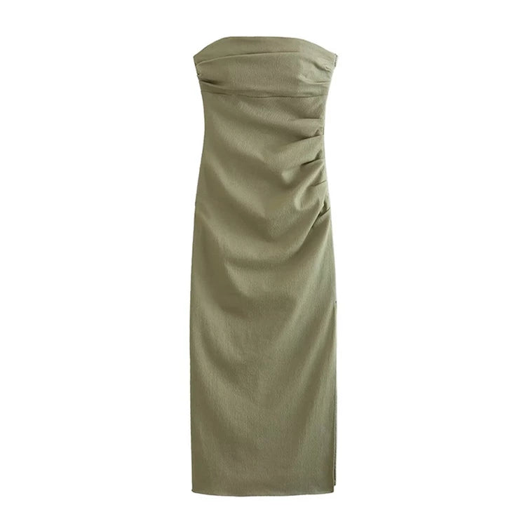 Emerald Linen Dress