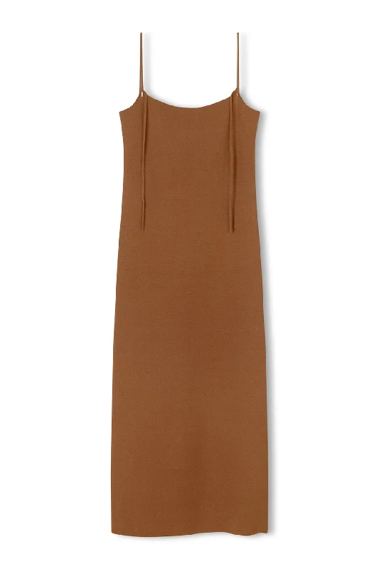 Almond Organic Cotton Blend Knit Dress