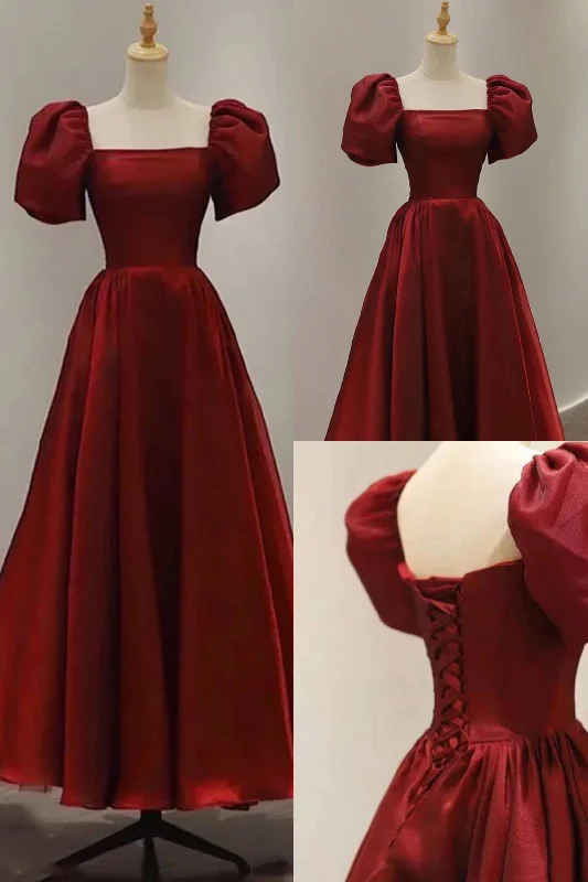 Simple Ankle Length Princess Dress A-line Prom Dresses