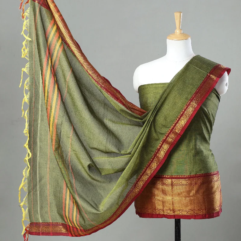 Green - 3pc Cotton Dharwad Dress Material 02