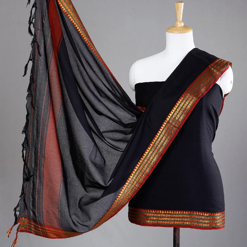 Black - 3pc Cotton Dharwad Dress Material 04