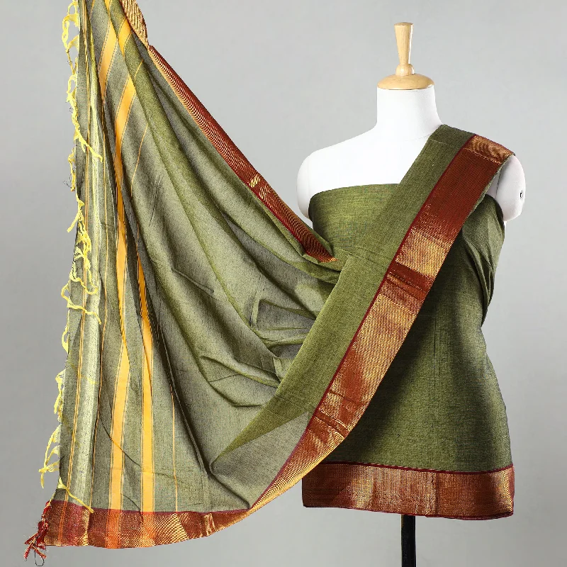Green - 3pc Cotton Dharwad Dress Material 39