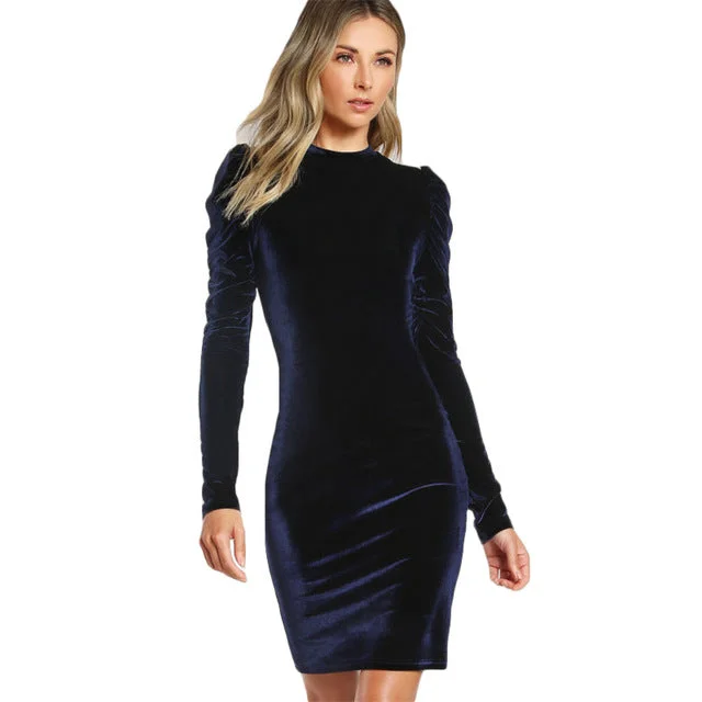 Velvet Pencil Dress Womens