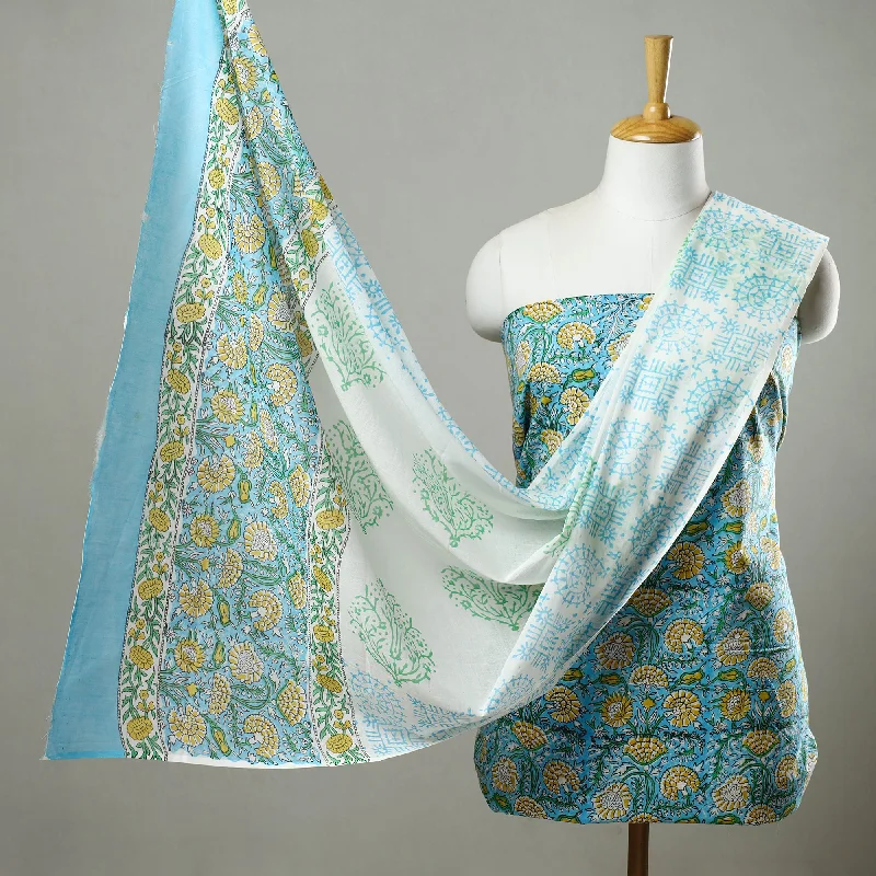 3pc Cotton Sanganeri Block Print Dress Material Set 45