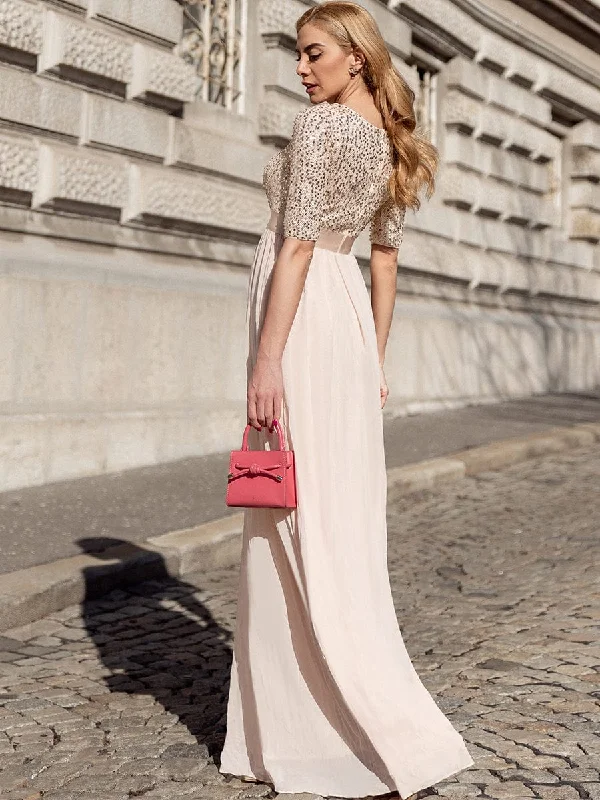 Stylish Sequin Evening Dress