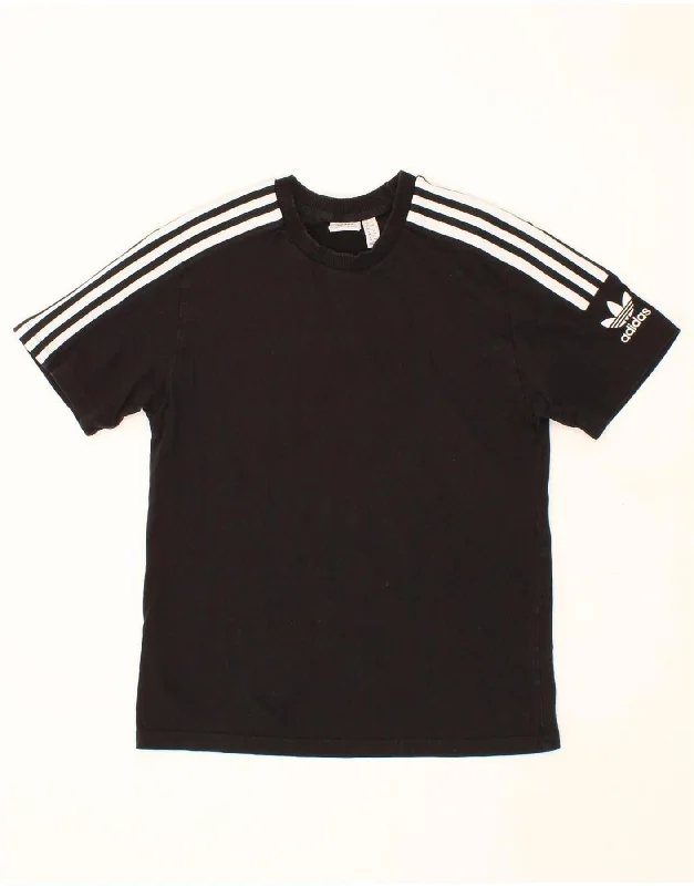 ADIDAS Womens T-Shirt Top UK 12 Medium Black Cotton Faux Fur Fabric Real Fur Fabric Shearling Fabric
