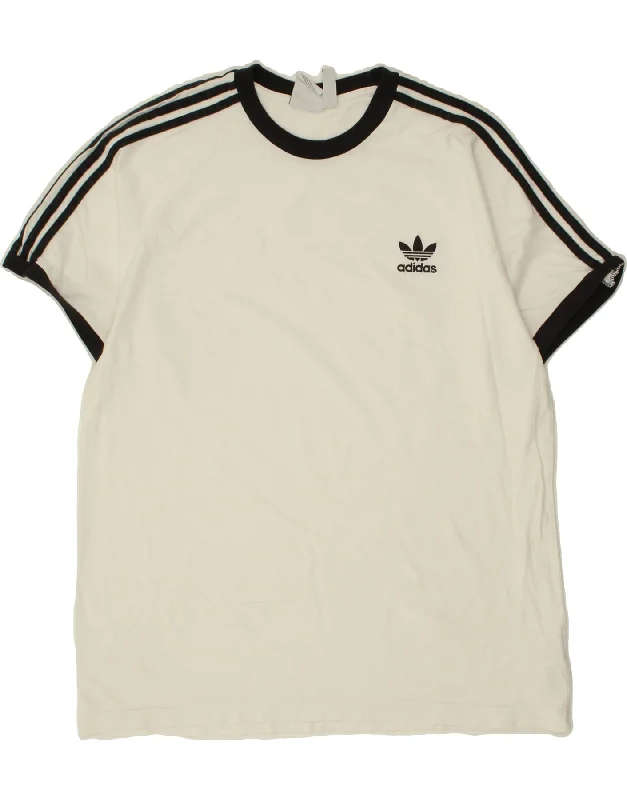 ADIDAS Womens T-Shirt Top UK 18 XL White Cotton Chenille Blend Fleece Blend Nylon Blend