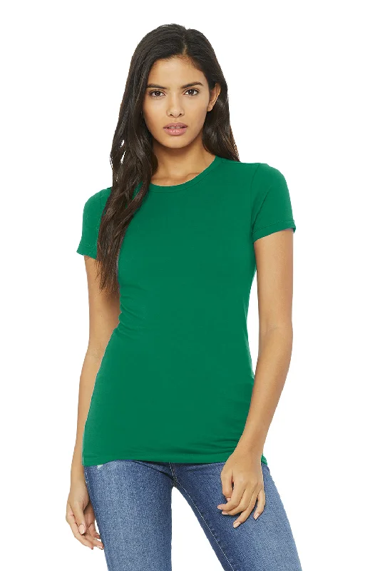 Bella + Canvas Womens The Favorite Short Sleeve Crewneck T-Shirt - Kelly Green Nylon Fabric Polyester Fabric Spandex Fabric