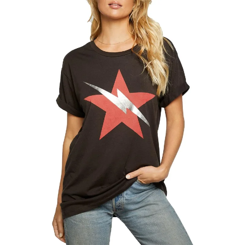 Chaser Womens Crewneck Rio Graphic T-Shirt Welt Pockets Slit Pockets