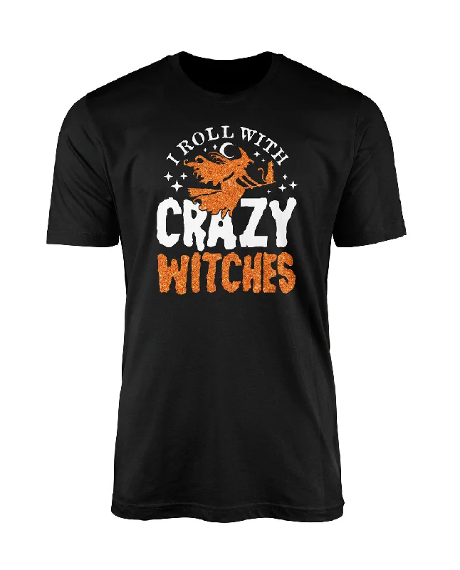 Missy Crazy Witches Short Sleeve T-Shirt Mesh Fabric Canvas Fabric Denim Fabric