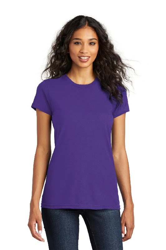 District Womens The Concert Short Sleeve Crewneck T-Shirt - Purple - Closeout Anti-Shrink Durable Soft