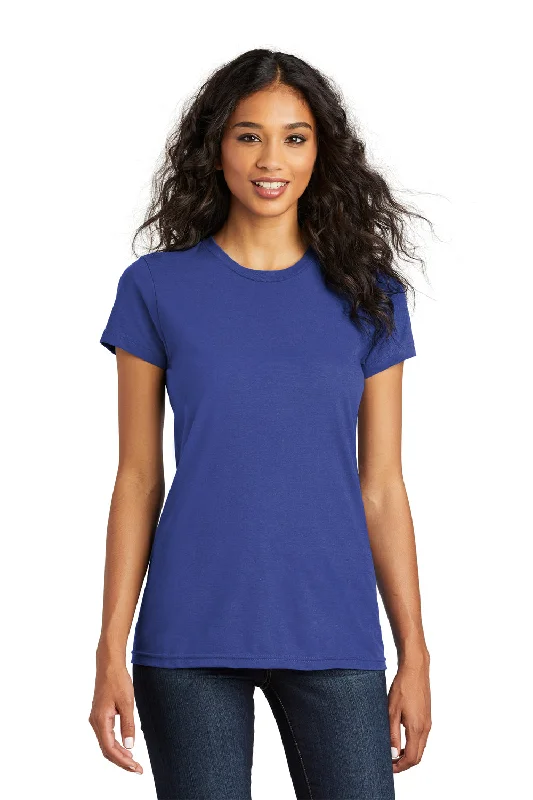 District Womens The Concert Short Sleeve Crewneck T-Shirt - Deep Royal Blue Graphic Embroidered Appliqued