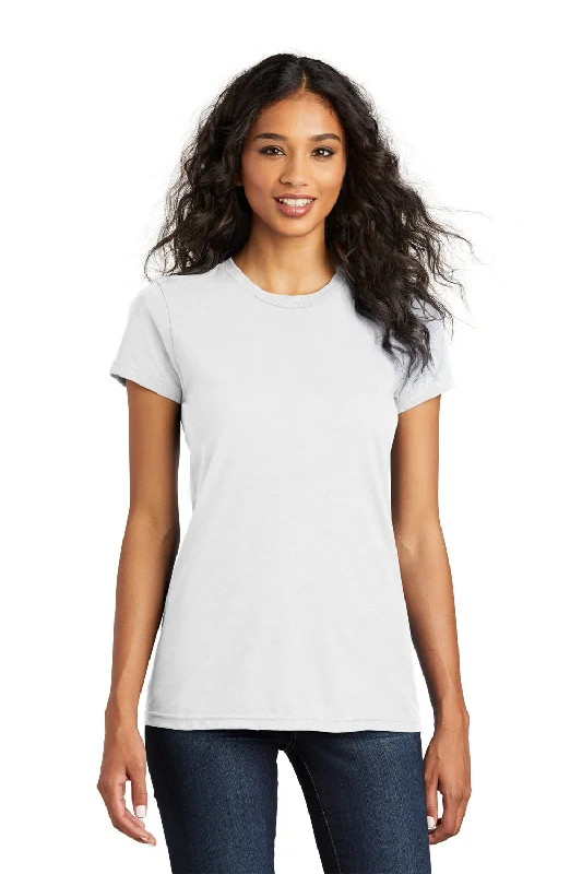 District Womens The Concert Short Sleeve Crewneck T-Shirt - White Mesh Blend Leather Blend Suede Blend
