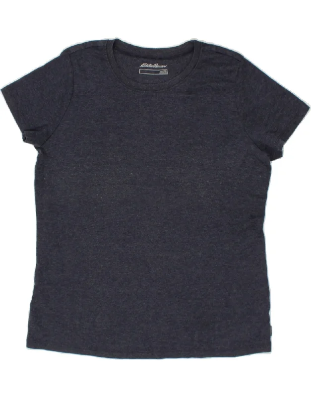 EDDIE BAUER Womens T-Shirt Top UK 20 2XL Navy Blue Cotton Fashionable Trendy Casual