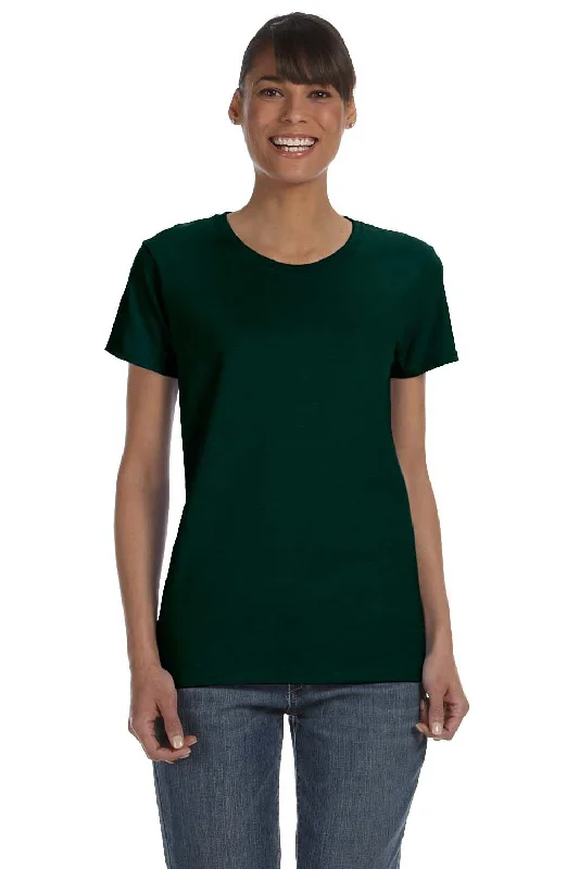 Gildan Womens Short Sleeve Crewneck T-Shirt - Forest Green Fashionable Trendy Casual