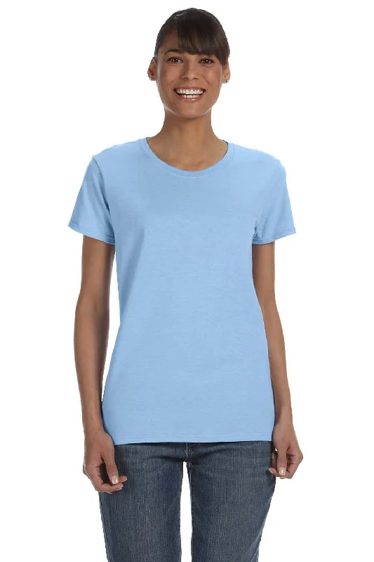 Gildan Womens Short Sleeve Crewneck T-Shirt - Light Blue Machine Wash Dry Clean Hand Wash