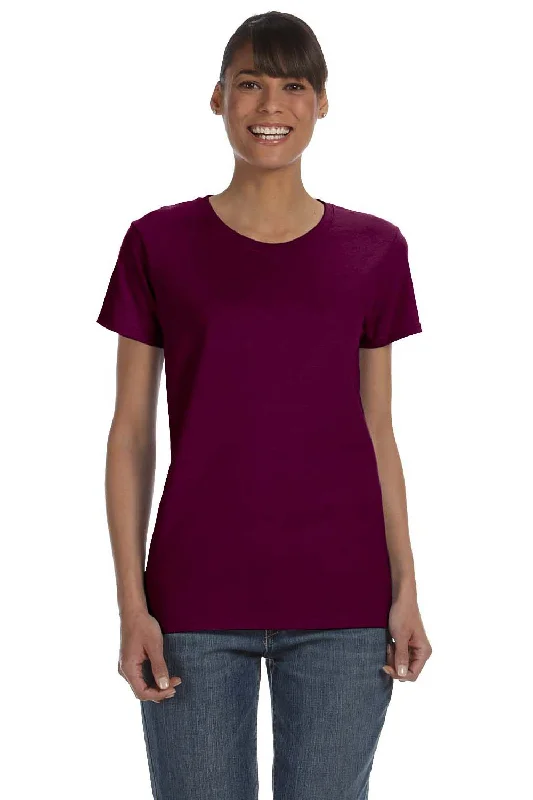 Gildan Womens Short Sleeve Crewneck T-Shirt - Maroon Fleece Nylon Spandex