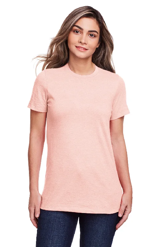 Gildan Womens Softstyle CVC Short Sleeve Crewneck T-Shirt - Dusty Rose Pink Seamless Knitted Crochet