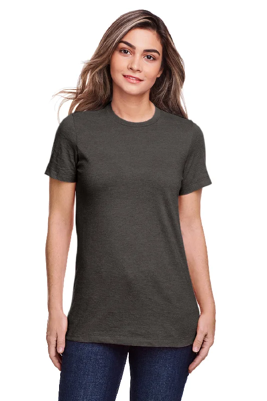 Gildan Womens Softstyle CVC Short Sleeve Crewneck T-Shirt - Gunmetal Grey Terry Blend Velvet Blend Canvas Blend