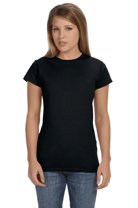 Gildan Womens Softstyle Short Sleeve Crewneck T-Shirt - Black Mesh Canvas Denim