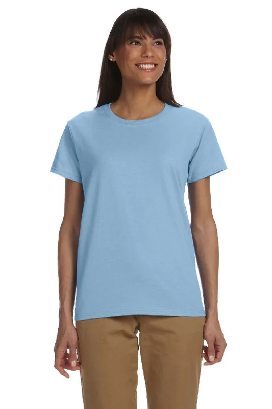 Gildan Womens Ultra Short Sleeve Crewneck T-Shirt - Light Blue Handmade Hand-knitted Hand-woven
