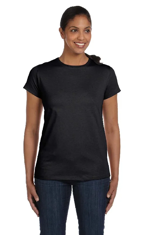 Hanes Womens ComfortSoft Short Sleeve Crewneck T-Shirt - Black - Closeout Elegant Classic Vintage