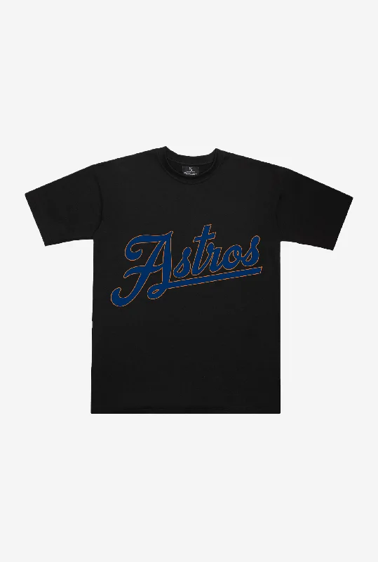 Houston Astros Heavyweight T-Shirt - Black Zippered Front Buttoned Front Snap Front