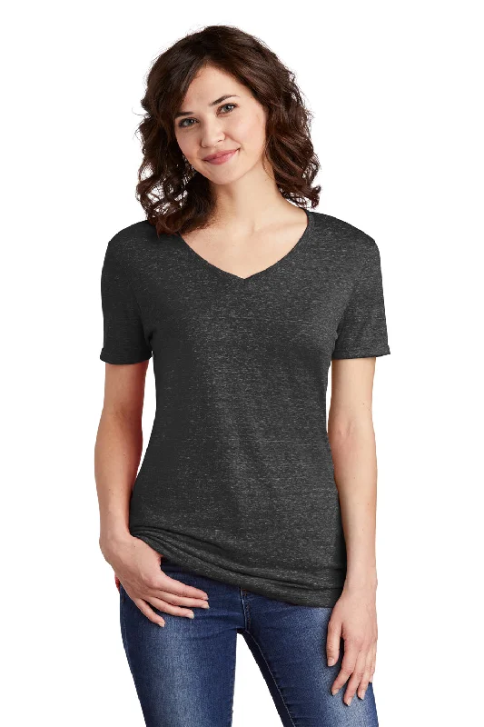 Jerzees Womens Vintage Snow Short Sleeve V-Neck T-Shirt - Black Ink Chenille Fabric Brocade Fabric Lace Fabric
