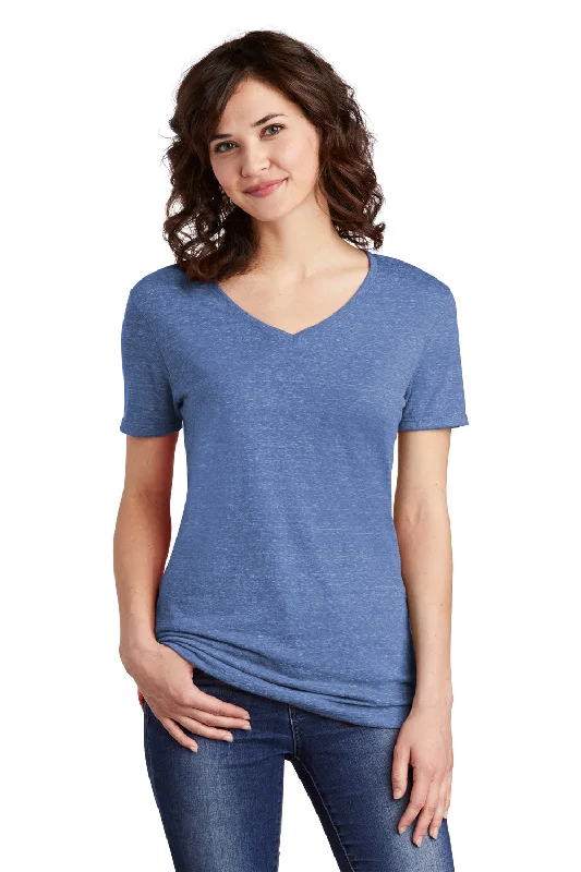 Jerzees Womens Vintage Snow Short Sleeve V-Neck T-Shirt - Royal Blue Faux Fur Fabric Real Fur Fabric Shearling Fabric