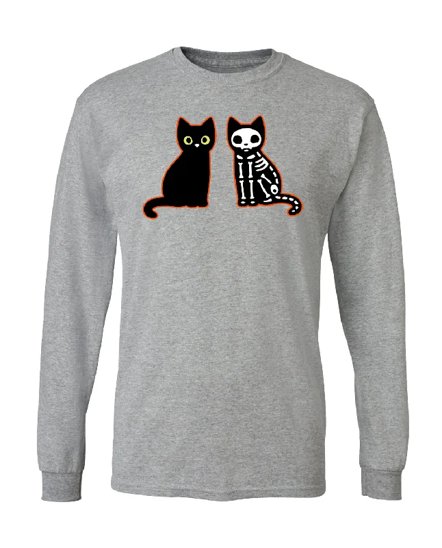 Missy Kitty Skull Long Sleeve T-Shirt Satin Blend Silk Blend Wool Blend
