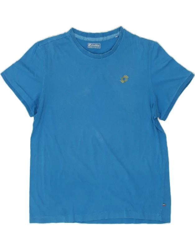 LOTTO Womens T-Shirt Top UK 18 XL Blue Rayon Velvet Corduroy