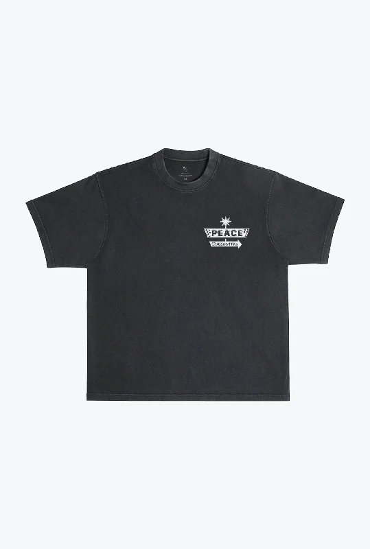 Mental Health is Health Heavyweight Pigment Dye T-Shirt - Black Mesh Blend Leather Blend Suede Blend