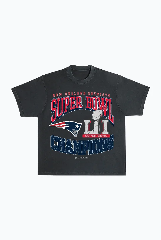 New England Patriots Super Bowl LI Heavyweight T-Shirt - Black Polka Dot Checkered Tartan