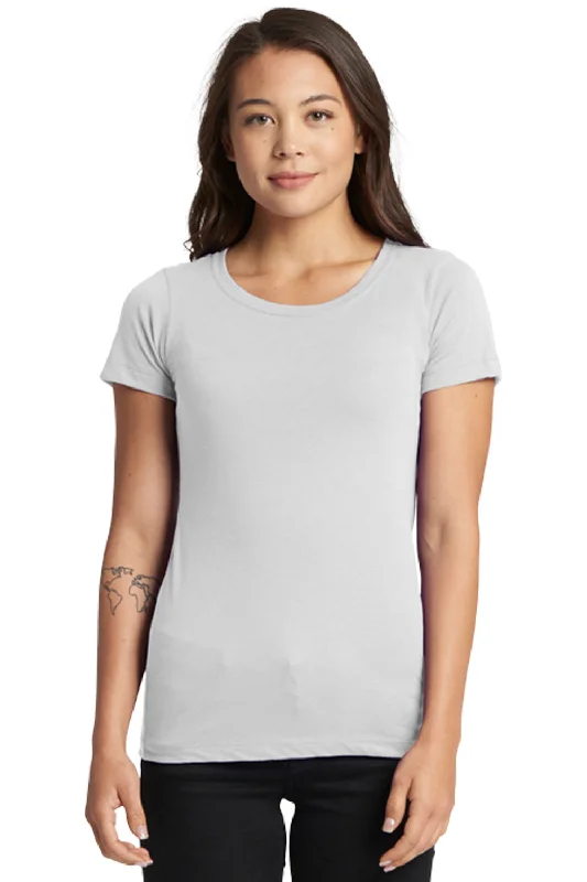 Next Level Womens Ideal Jersey Short Sleeve Crewneck T-Shirt - White Collared T-Shirt Boat Neck A-Line