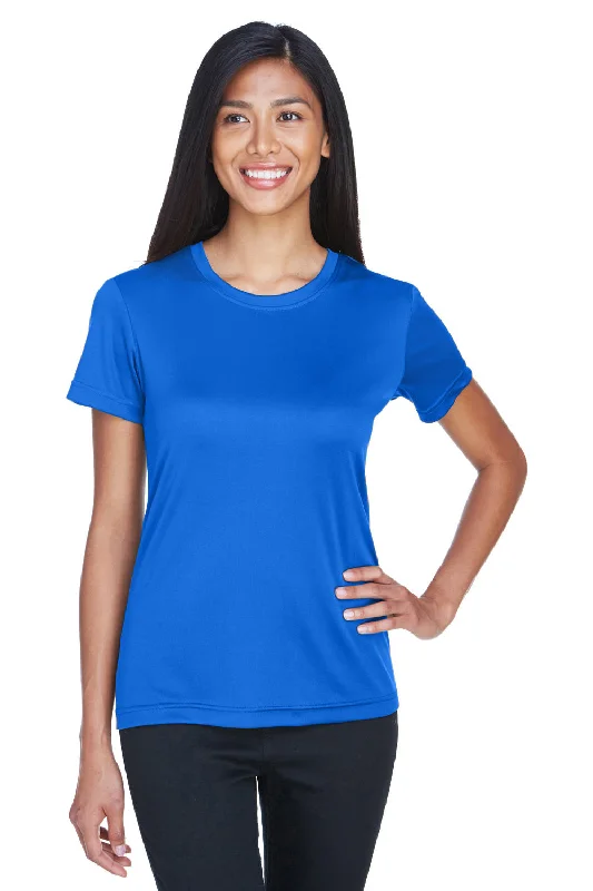 UltraClub Womens Cool & Dry Performance Moisture Wicking Short Sleeve Crewneck T-Shirt - Royal Blue Hooded Caped Shawl Collar