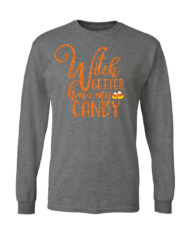 Missy Witch Better Long Sleeve T-Shirt Houndstooth Herringbone Solid