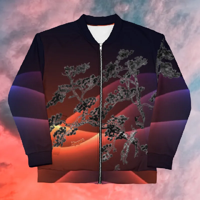 Bomber Jacket - Bonsai Sunrise Toggled Jacket Drawstring Jacket Belted Jacket