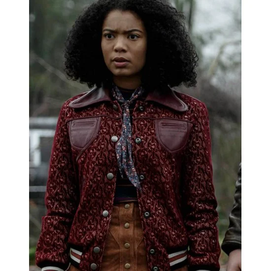 Rosalind Walker Red Bomber Jacket Cotton Jacket Linen Jacket Terry Jacket