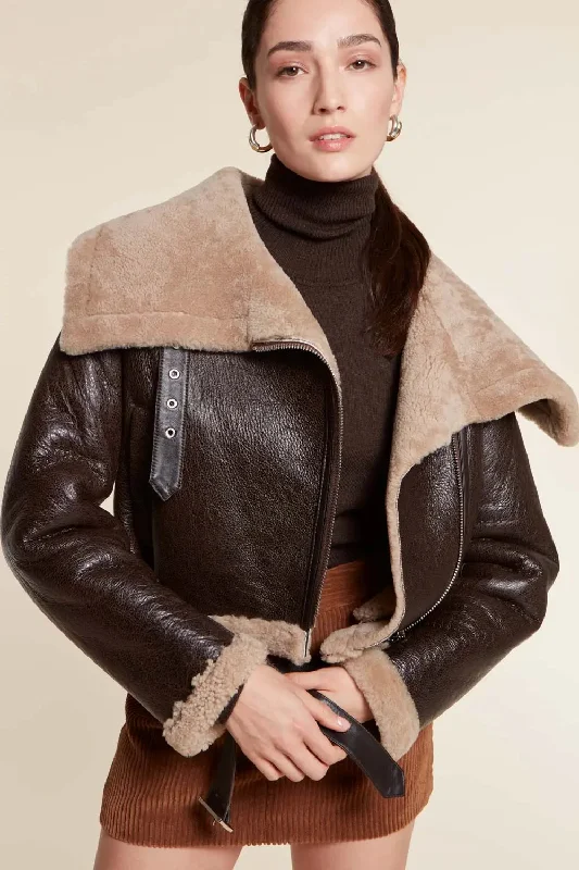 Cropped shearling Jacket Satin Fabric Silk Fabric Chiffon Fabric