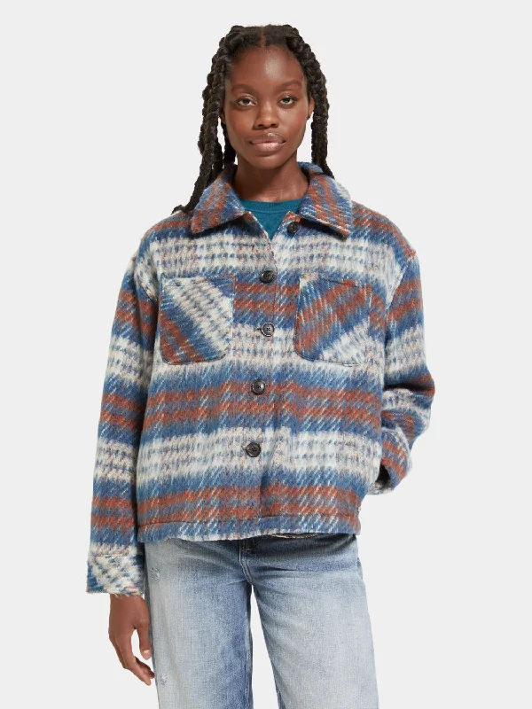 Dropped shoulder jacket Front Pockets Side Pockets Patch Pockets