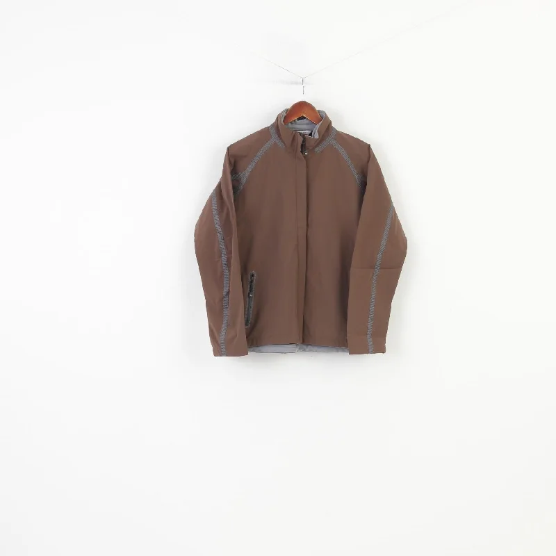 F.LLI Campagnolo Women M Jacket Brown Windstopper Softshell Full Zipper Sport Vintage Top Trench Coat Raincoat Waterproof Jacket