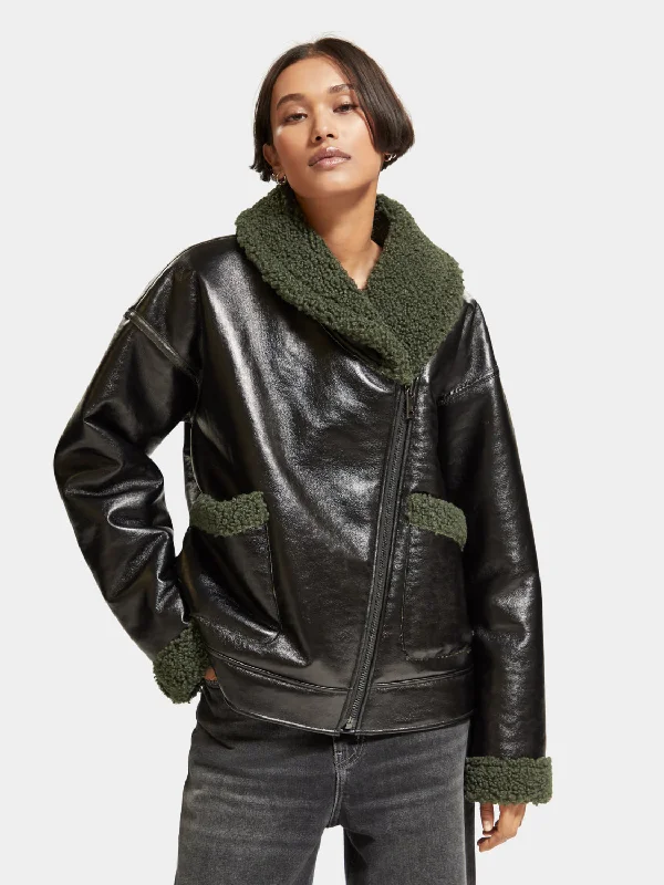 Faux shearling jacket Oversized Jacket Tailored Jacket Straight Jacket