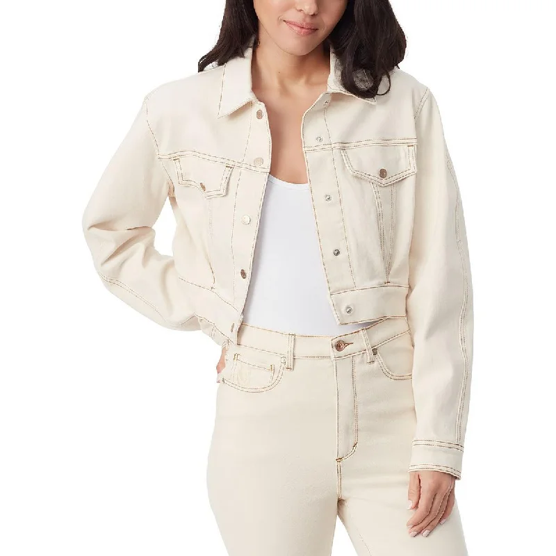Gloria Vanderbilt Womens Cropped Trucker Denim Jacket Lace Jacket Ribbed Jacket Sequined Jacket
