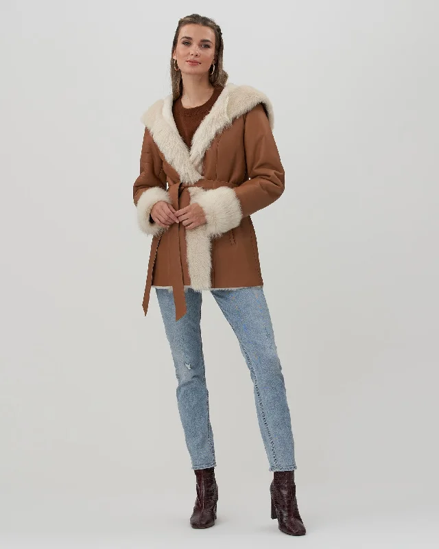 Select Shearling Lamb Jacket with Toscana Trim and Cuffs Knit Jacket Woven Jacket Fleece Jacket